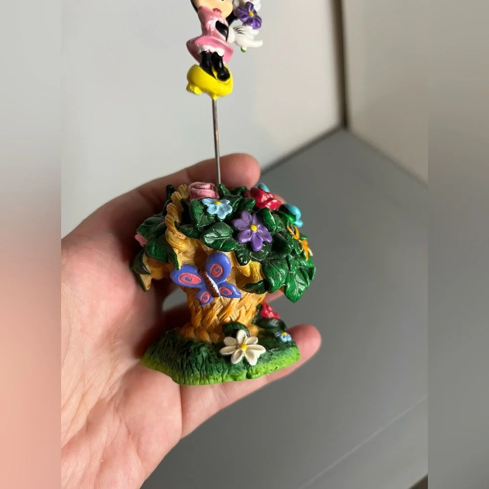 Disney VTG Park Minnie Mouse Colorful Spring Floral Scene Picture Photo Holder